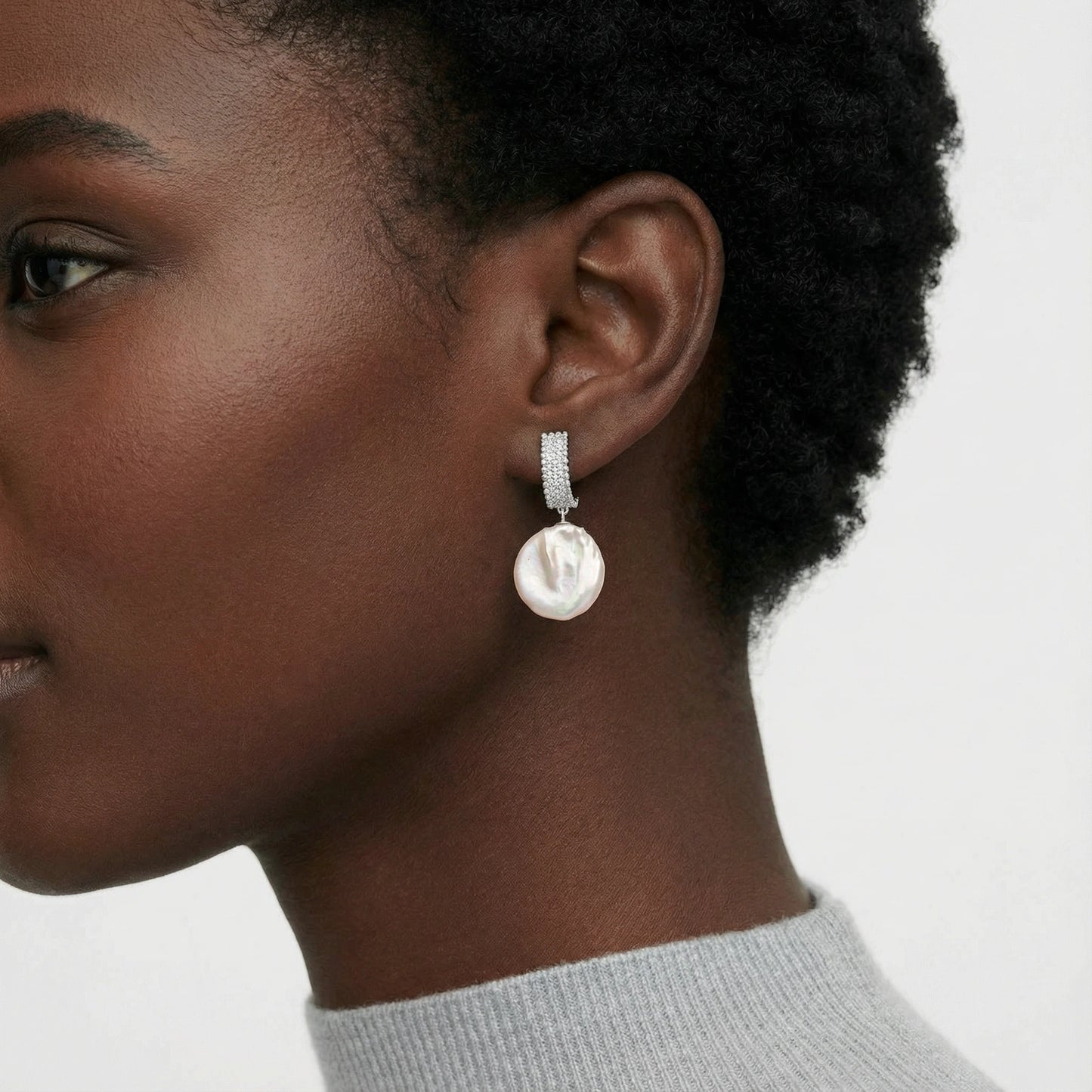 Annabel Lee Baroque Pearl Drop Earrings by Angelus Noctra