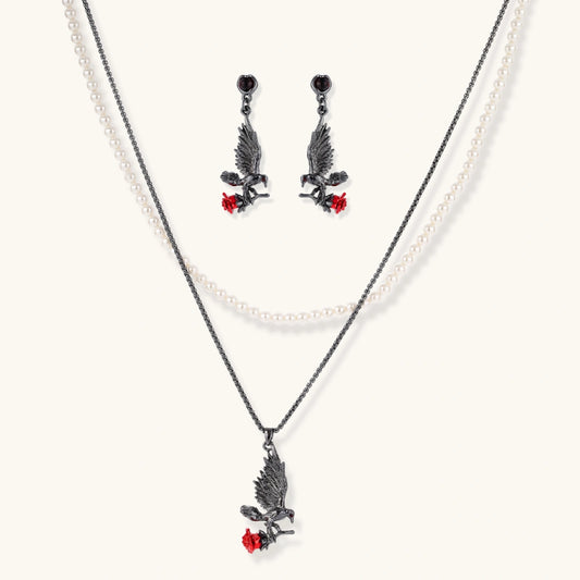 Nevermore Raven Rose Gothic Set by Angelus Noctra