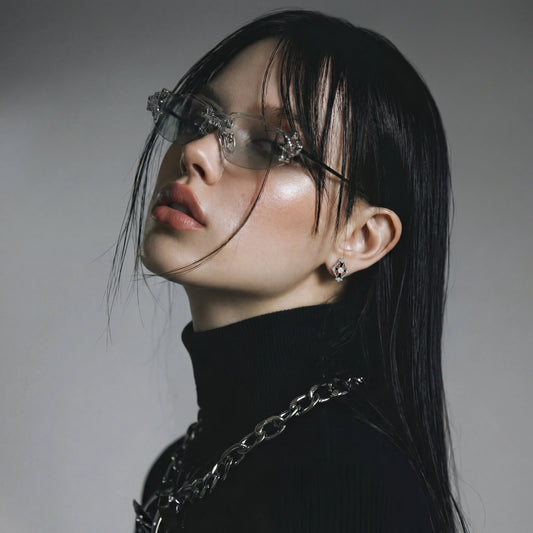 Ulalume Celestial Cross Studs by Angelus Noctra
