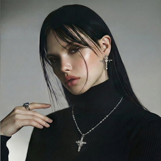 Ulalume Celestial Orbit Statement Earrings by Angelus Noctra