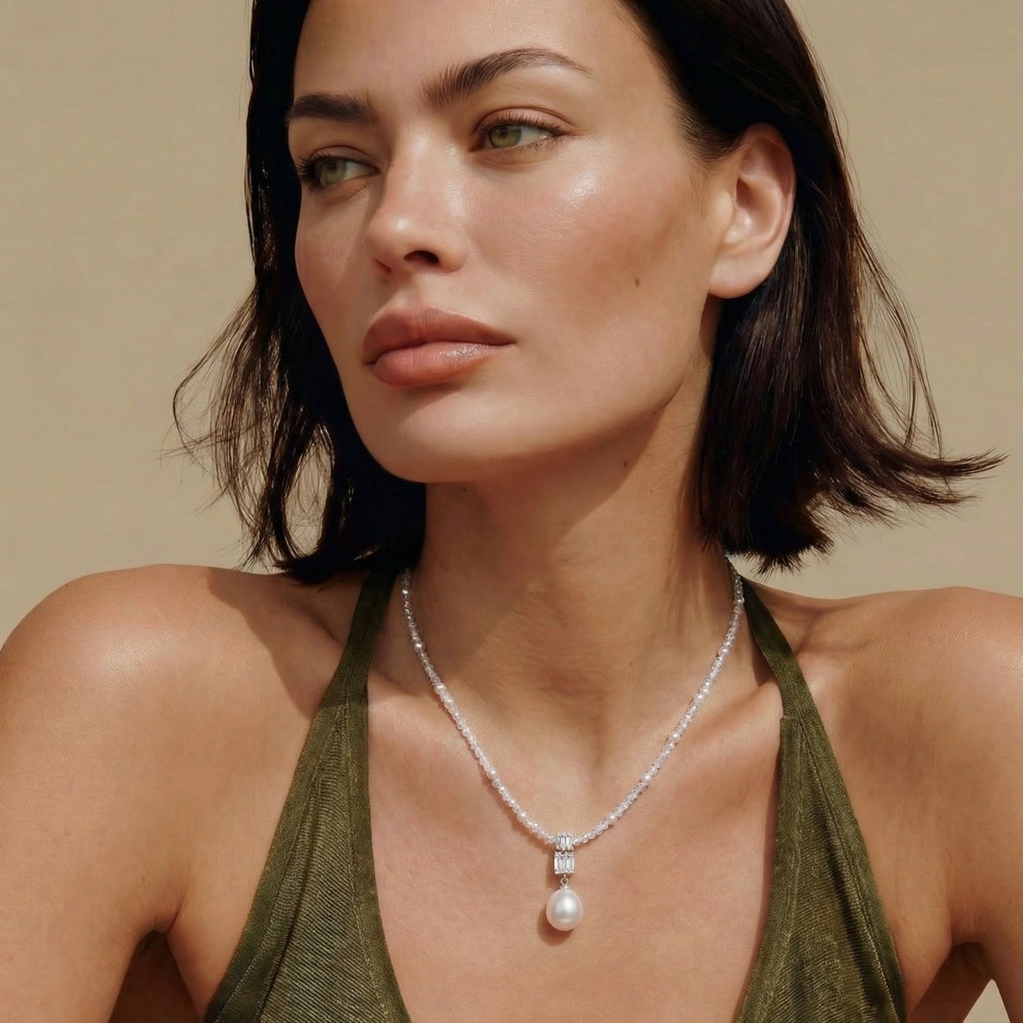 Lavender Dreams Pearl Necklace by Angelus Noctra