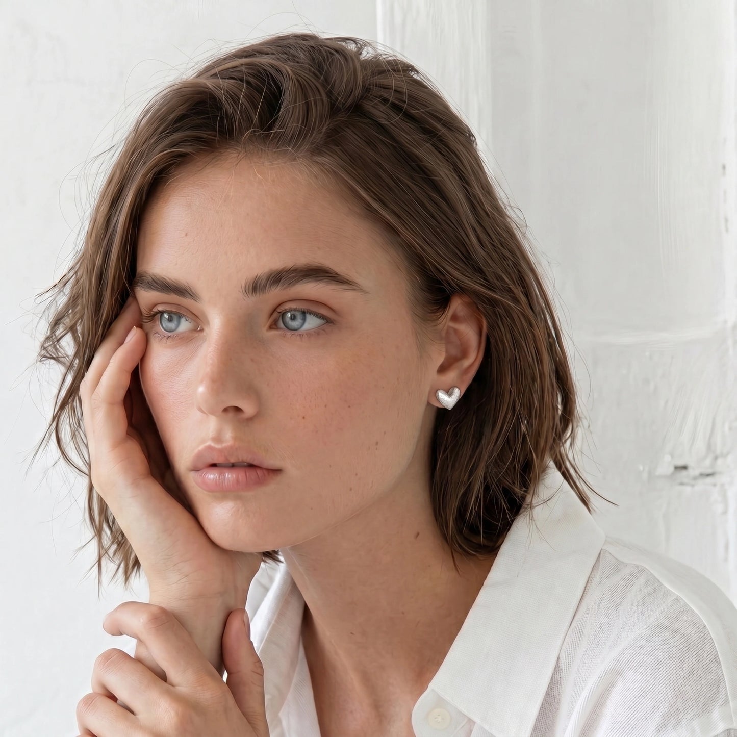 Juliet Heart Glow Studs by Angelus Noctra