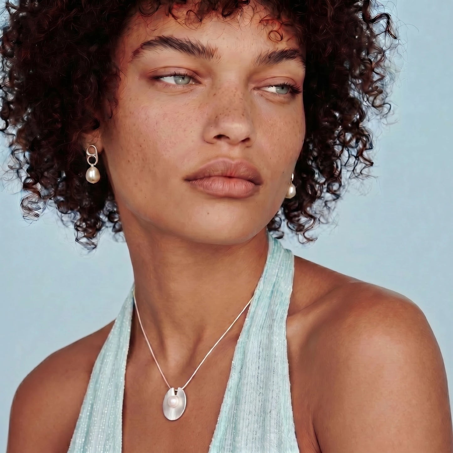 Annabel Lee Luna Pearl Pendant by Angelus Noctra