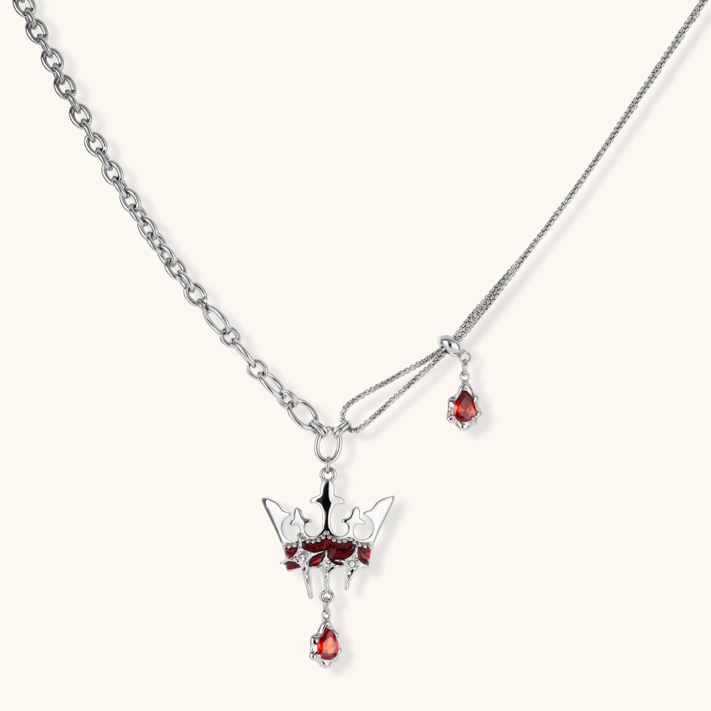 Jeanne Blood Crown Necklace by Angelus Noctra
