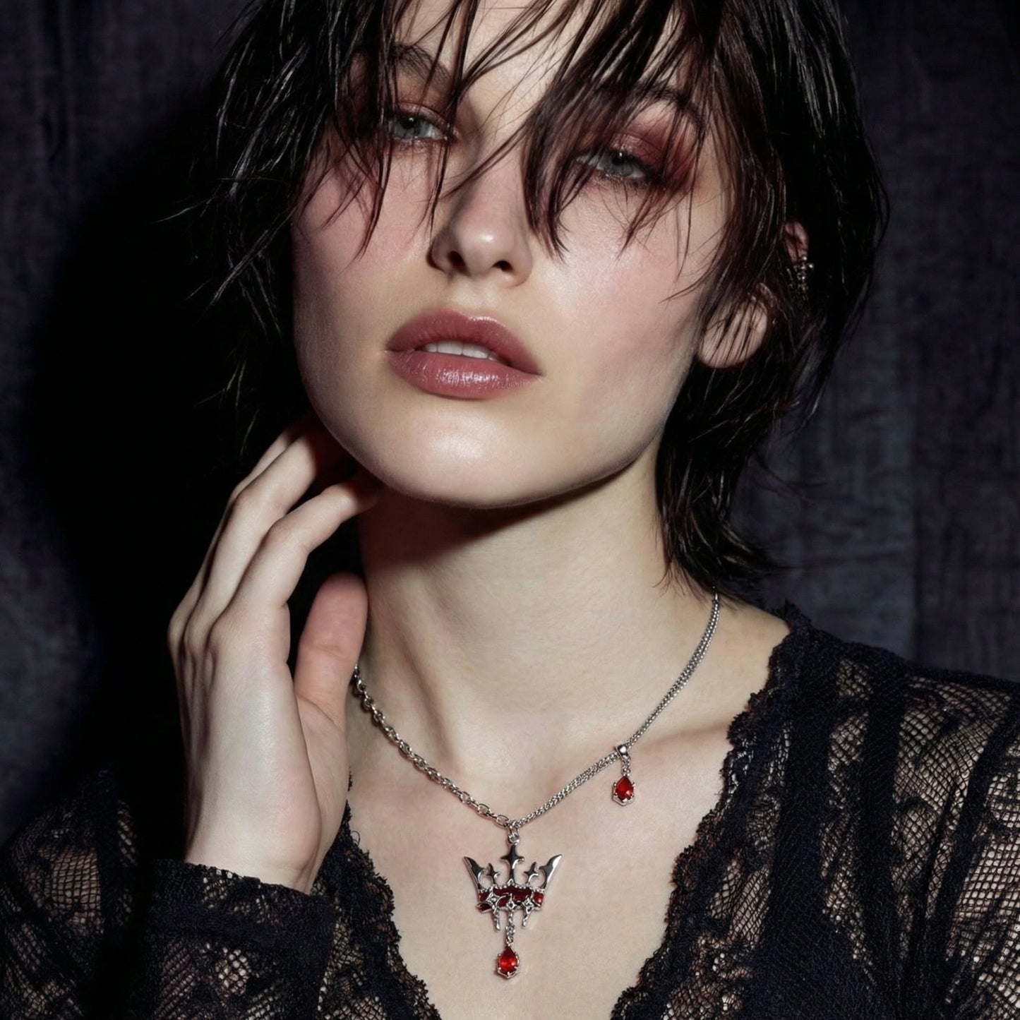 Lady Macbeth Royal Crown Statement Necklace by Angelus Noctra