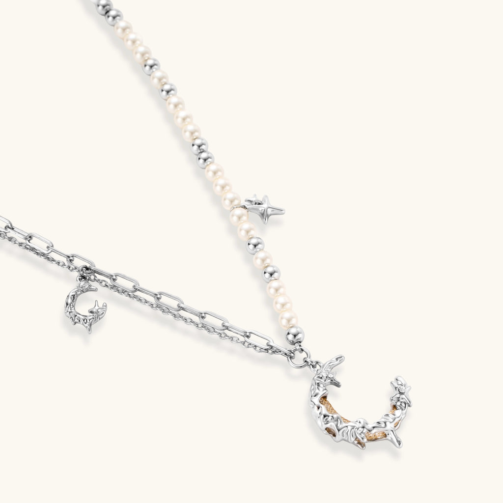 Ligeia Celestial Moon Necklace by Angelus Noctra