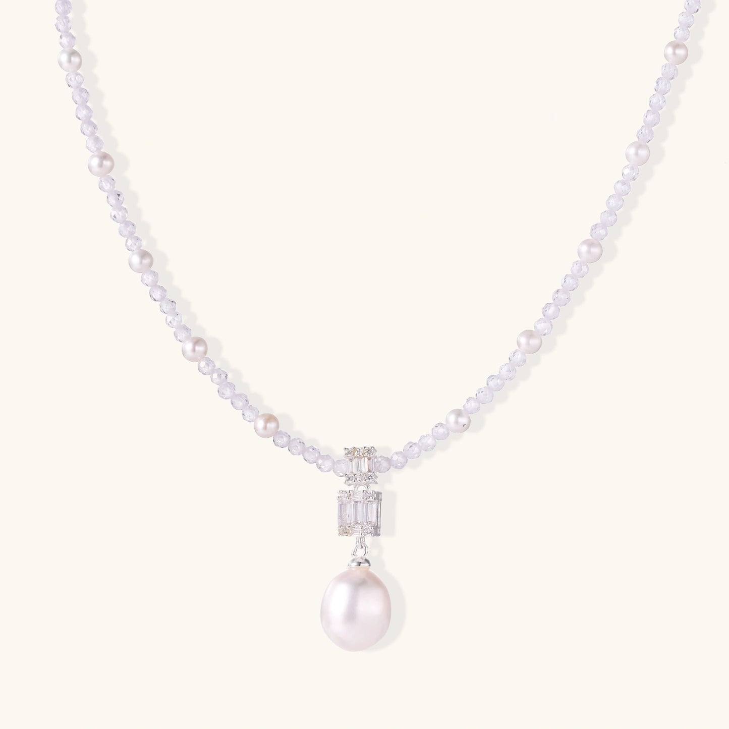 Lavender Dreams Pearl Necklace by Angelus Noctra
