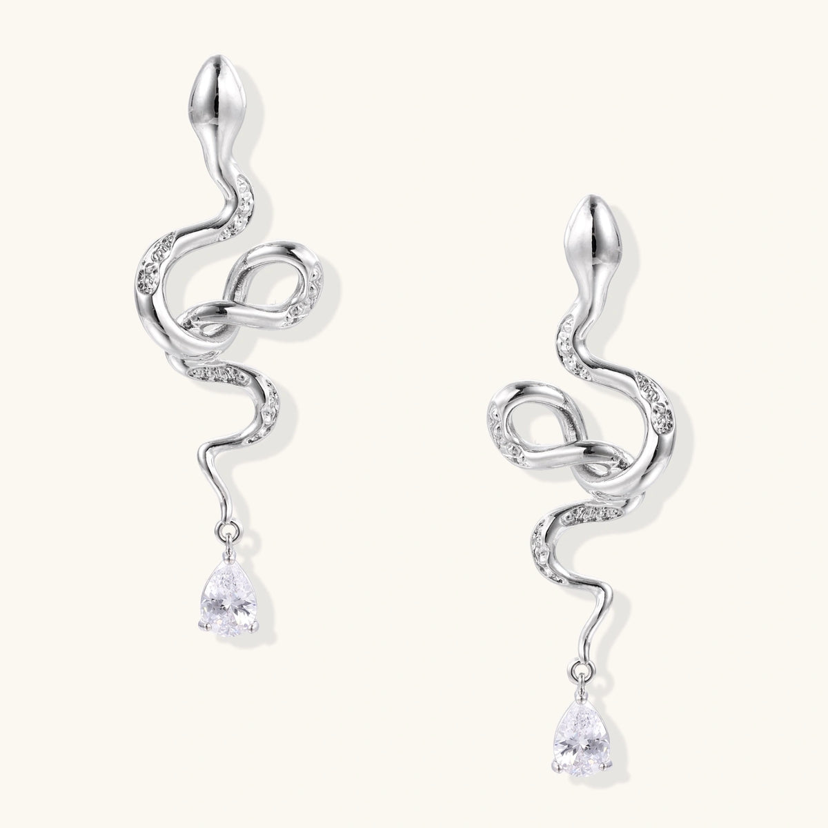 Serpent Power Crystal Drop Earrings by Angelus Noctra