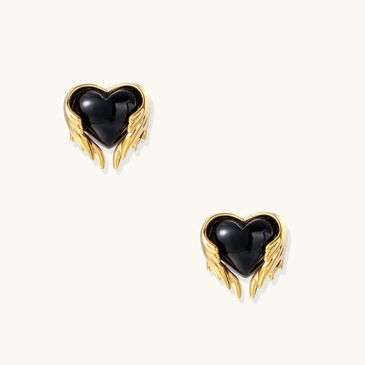 Angel Heart Studs by Angelus Noctra