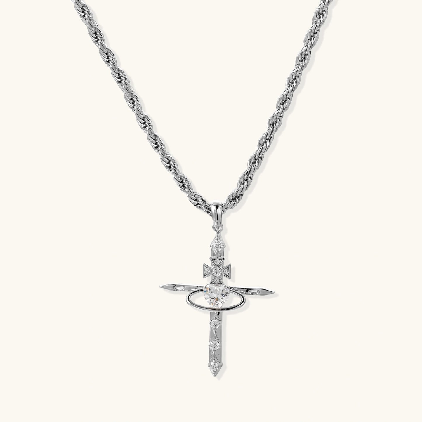 Divine Cross Statement Necklace by Angelus Noctra