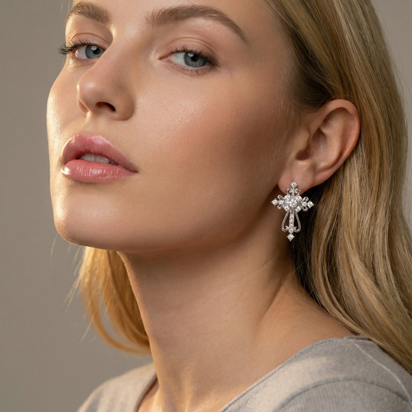 Divine Grace Cross Earrings by Angelus Noctra