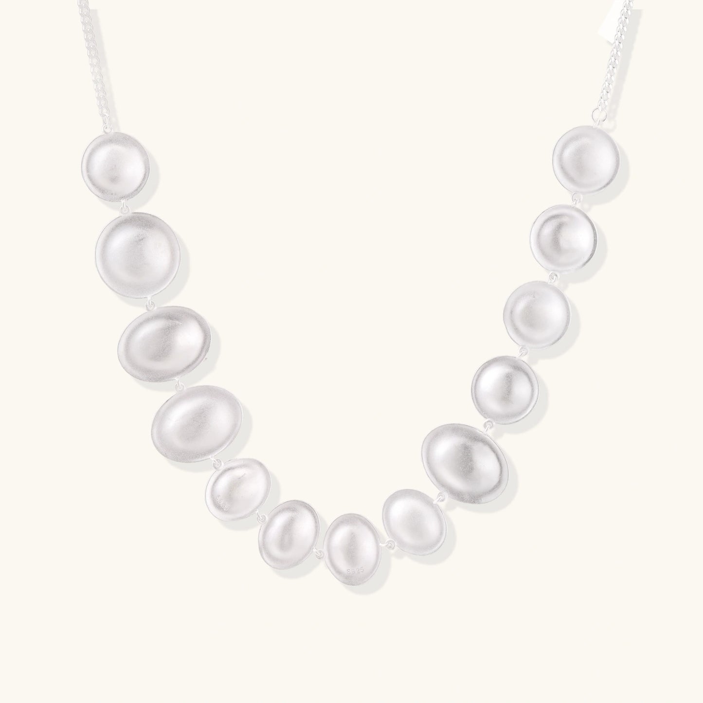 Lunar Pearl Arc Necklace by Angelus Noctra
