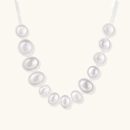 Lunar Pearl Arc Necklace by Angelus Noctra