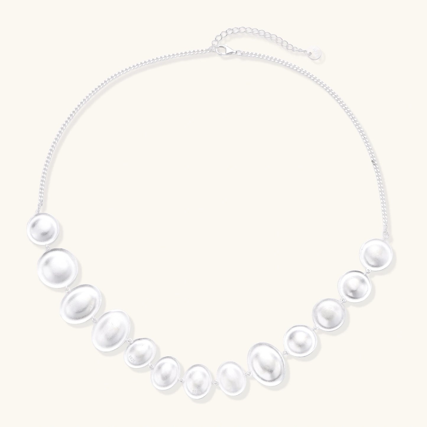 Lunar Pearl Arc Necklace by Angelus Noctra