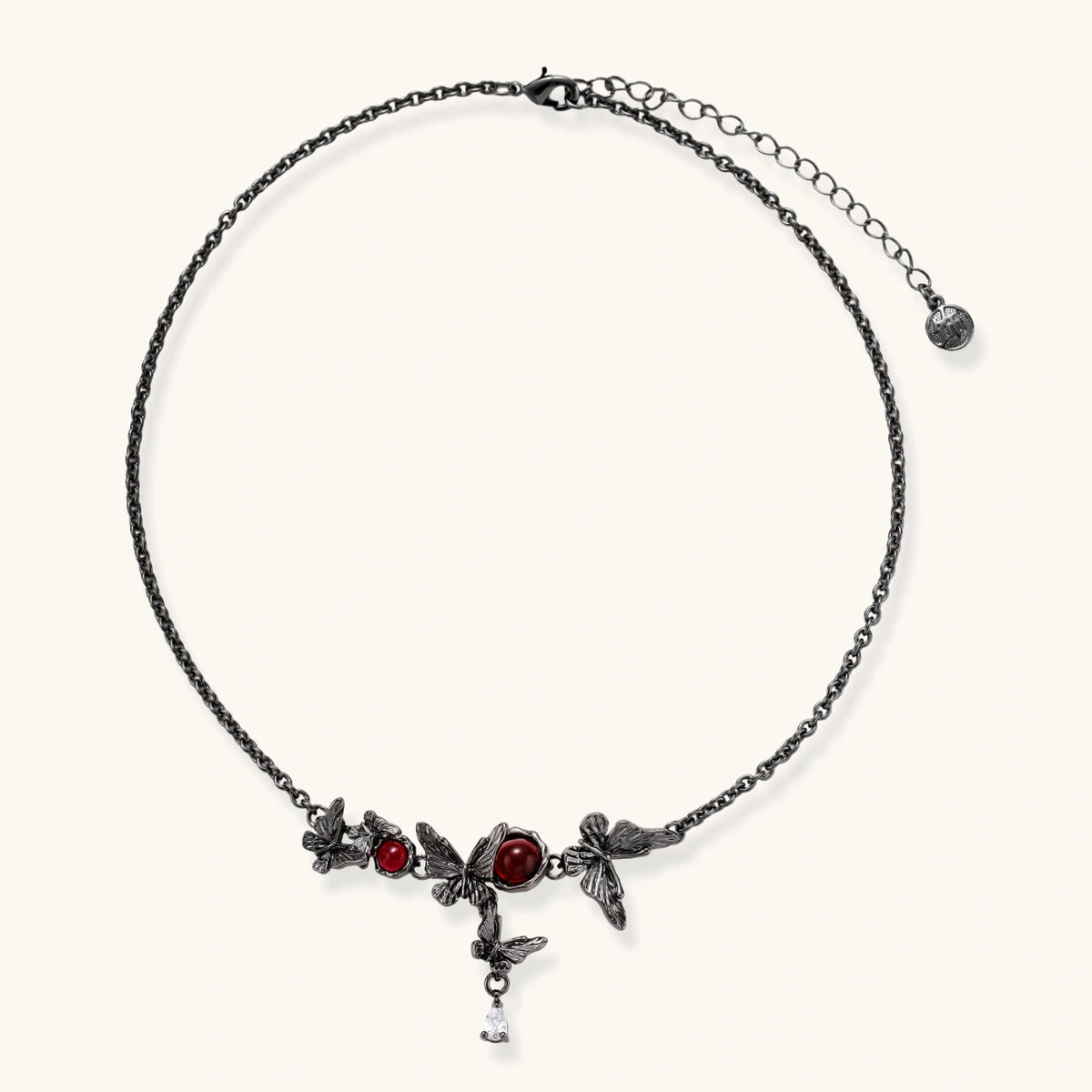 Nevermore Rose Butterfly Necklace by Angelus Noctra
