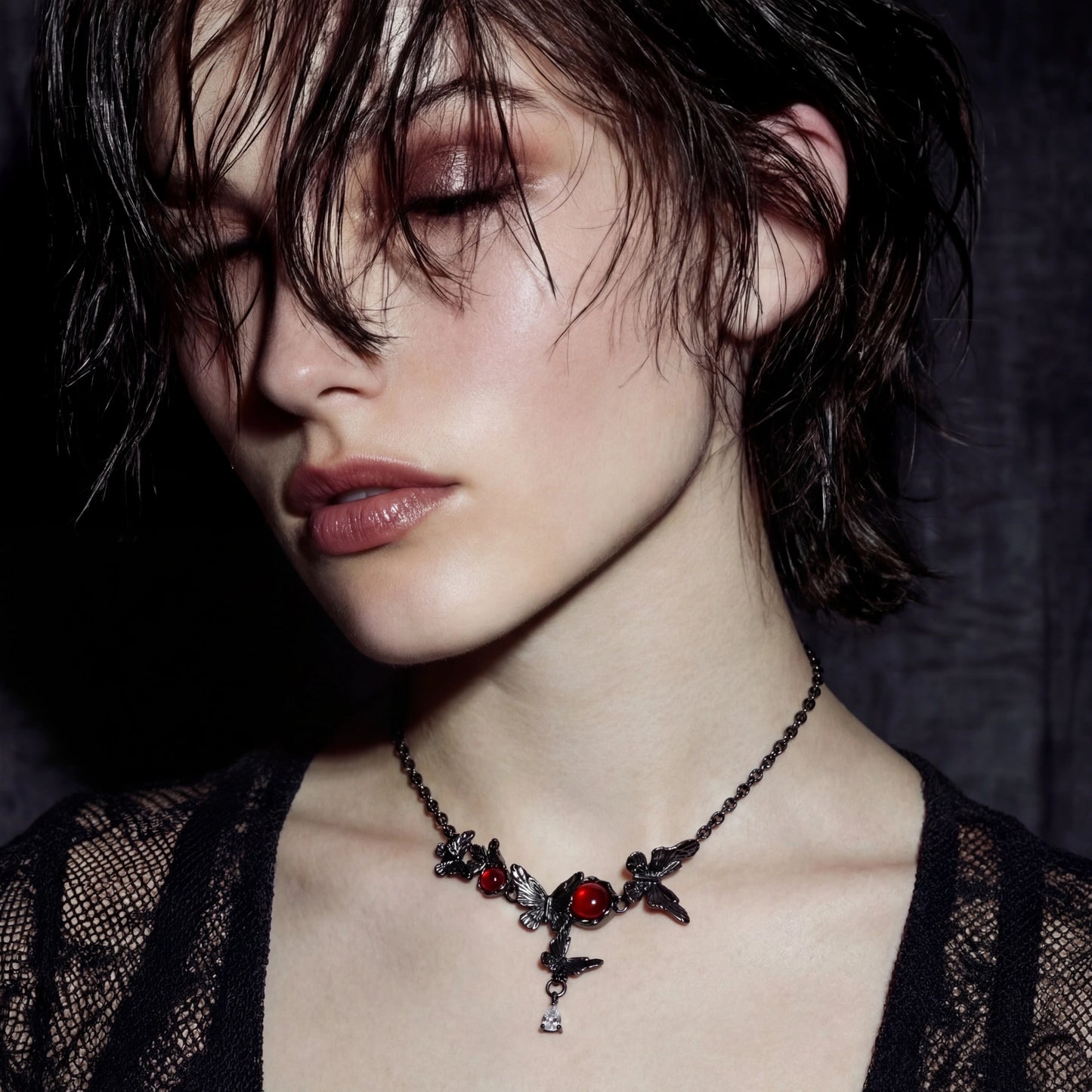 Nevermore Gothic Rose Vine Necklace by Angelus Noctra