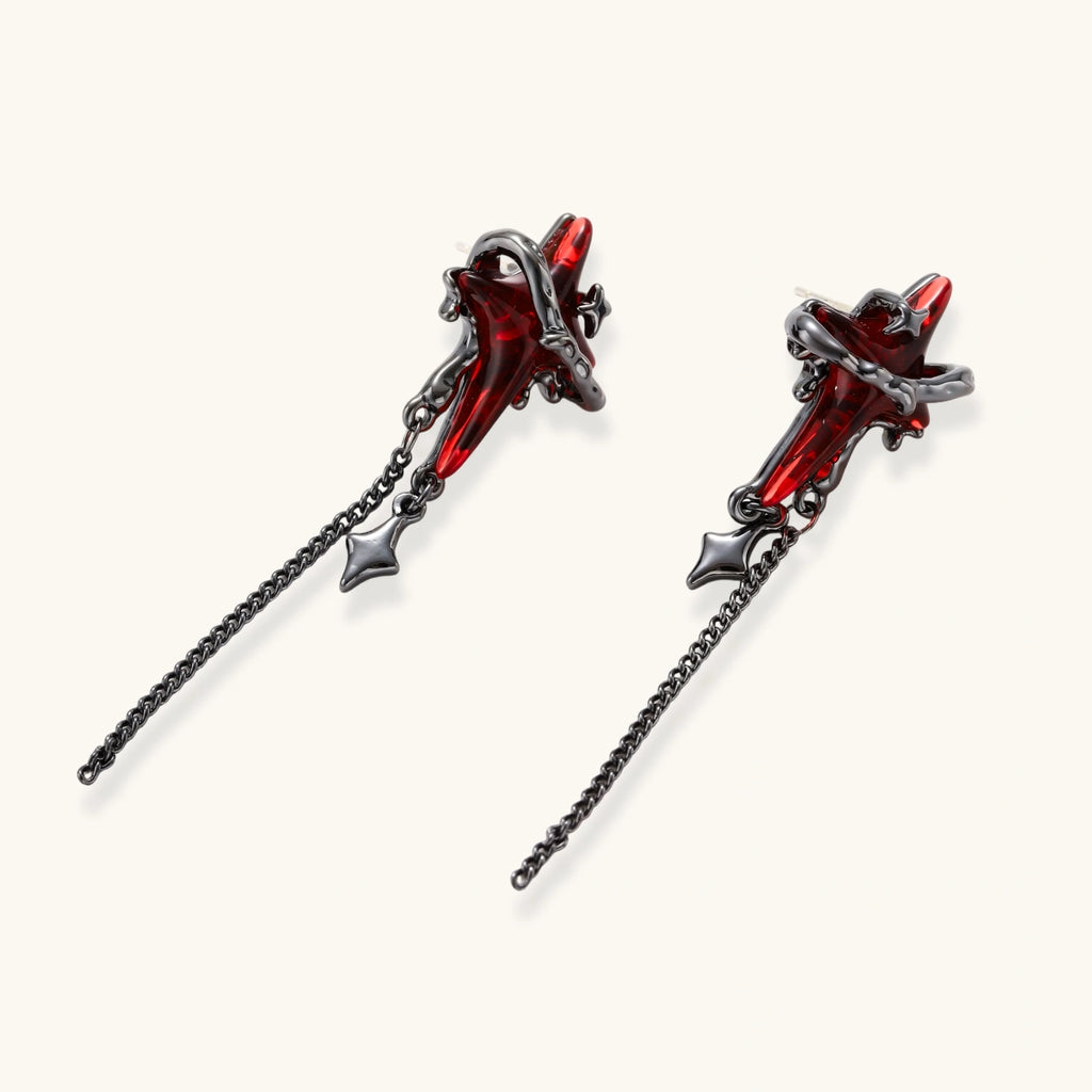 Nevermore Blood Moon Dagger Earrings by Angelus Noctra