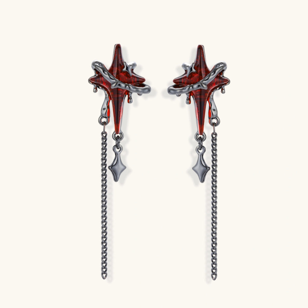 Nevermore Blood Moon Dagger Earrings by Angelus Noctra