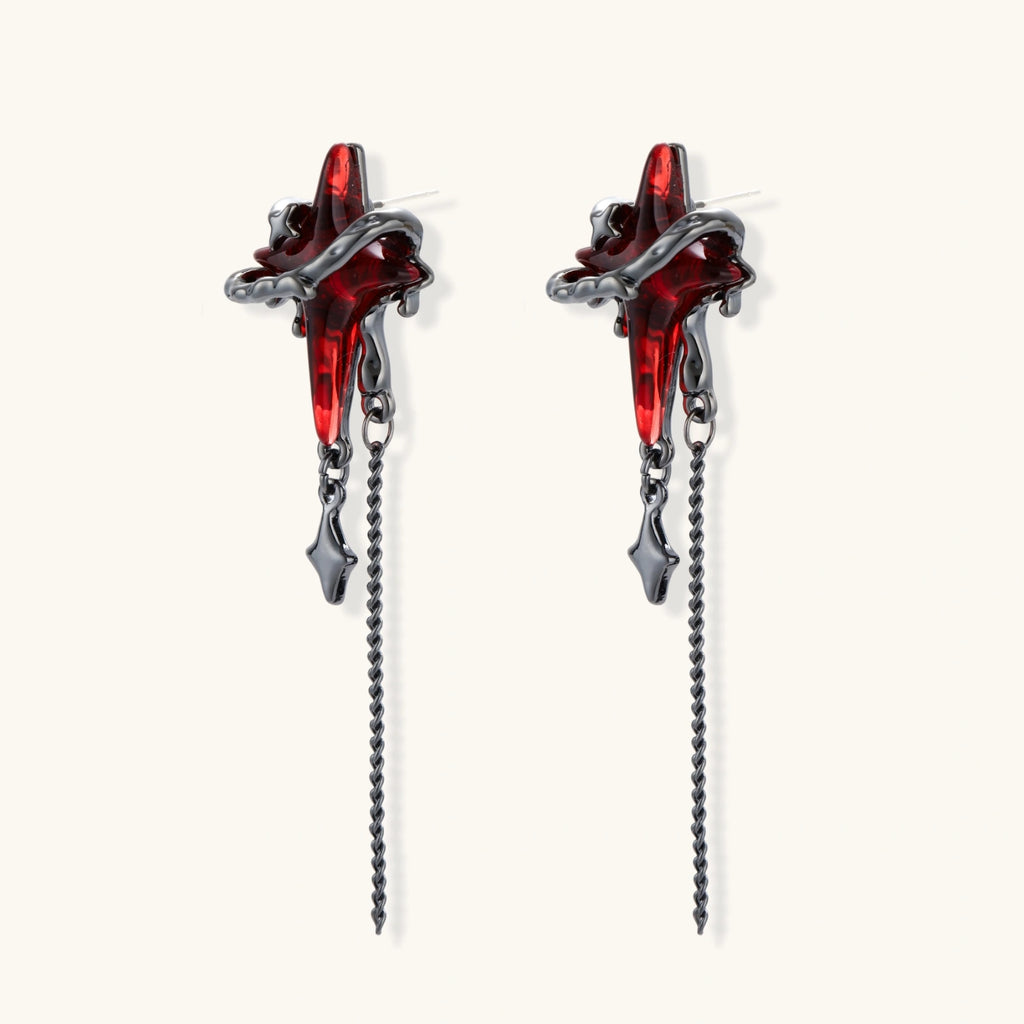 Nevermore Blood Moon Dagger Earrings by Angelus Noctra