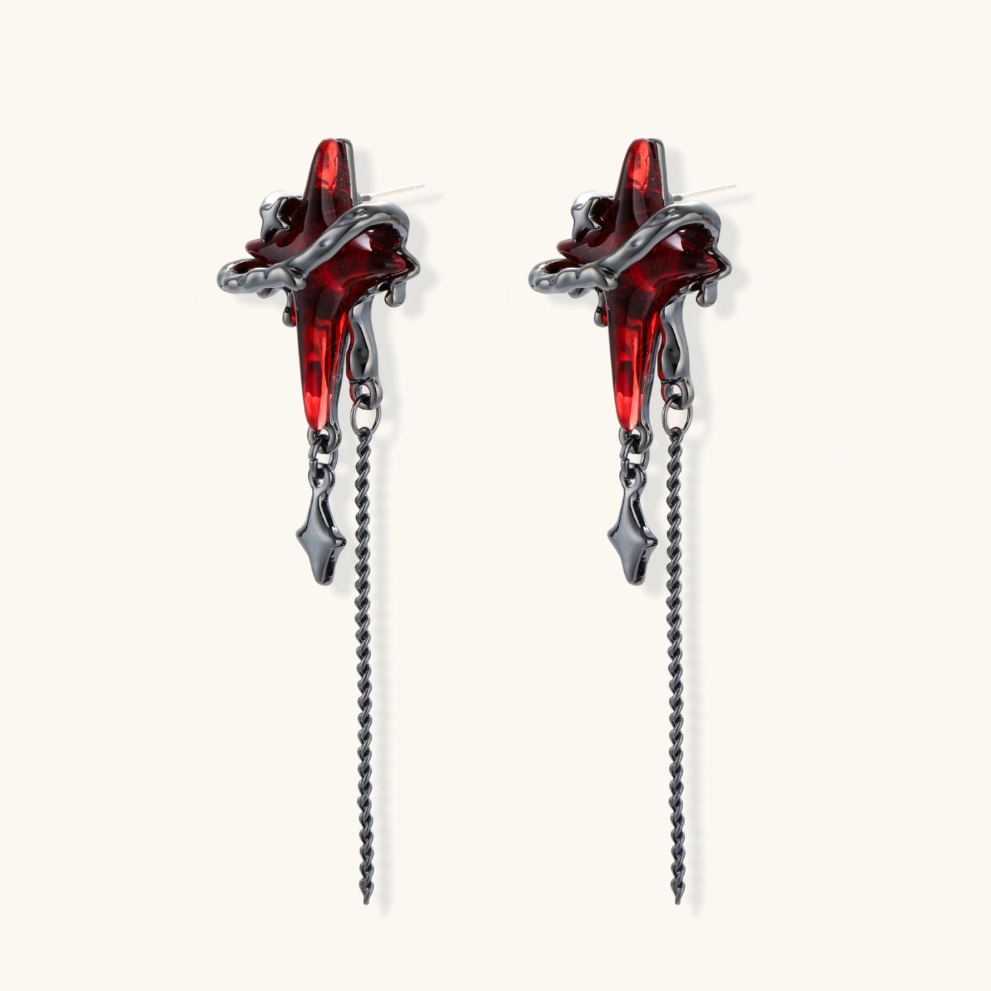 Blood Moon Dagger Earrings by Angelus Noctra