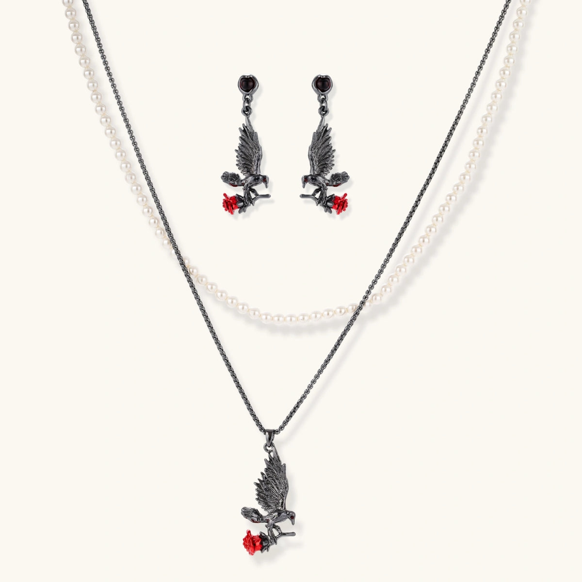 Nevermore Raven Rose Set by Angelus Noctra