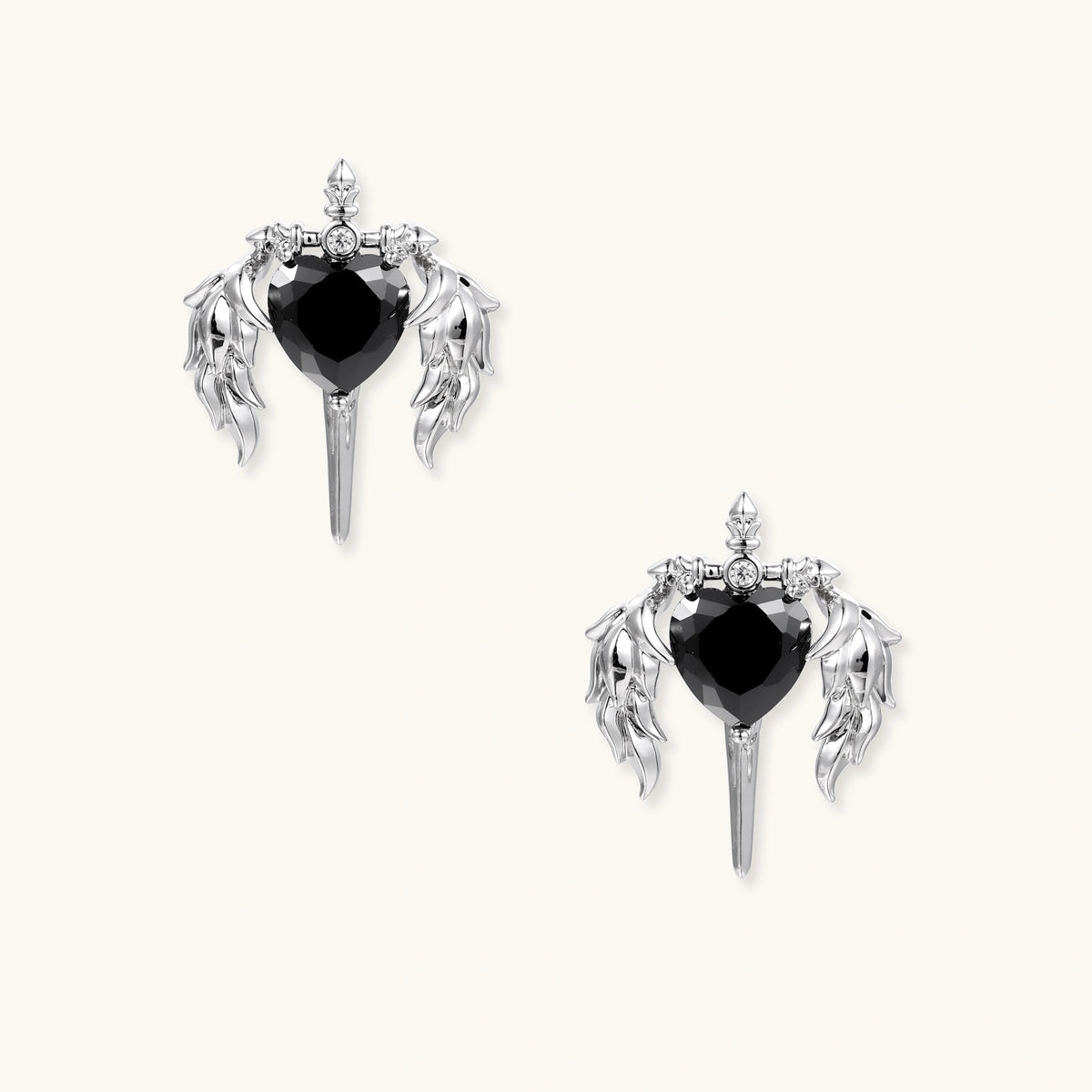 Nevermore Dark Angel Wings Earrings by Angelus Noctra