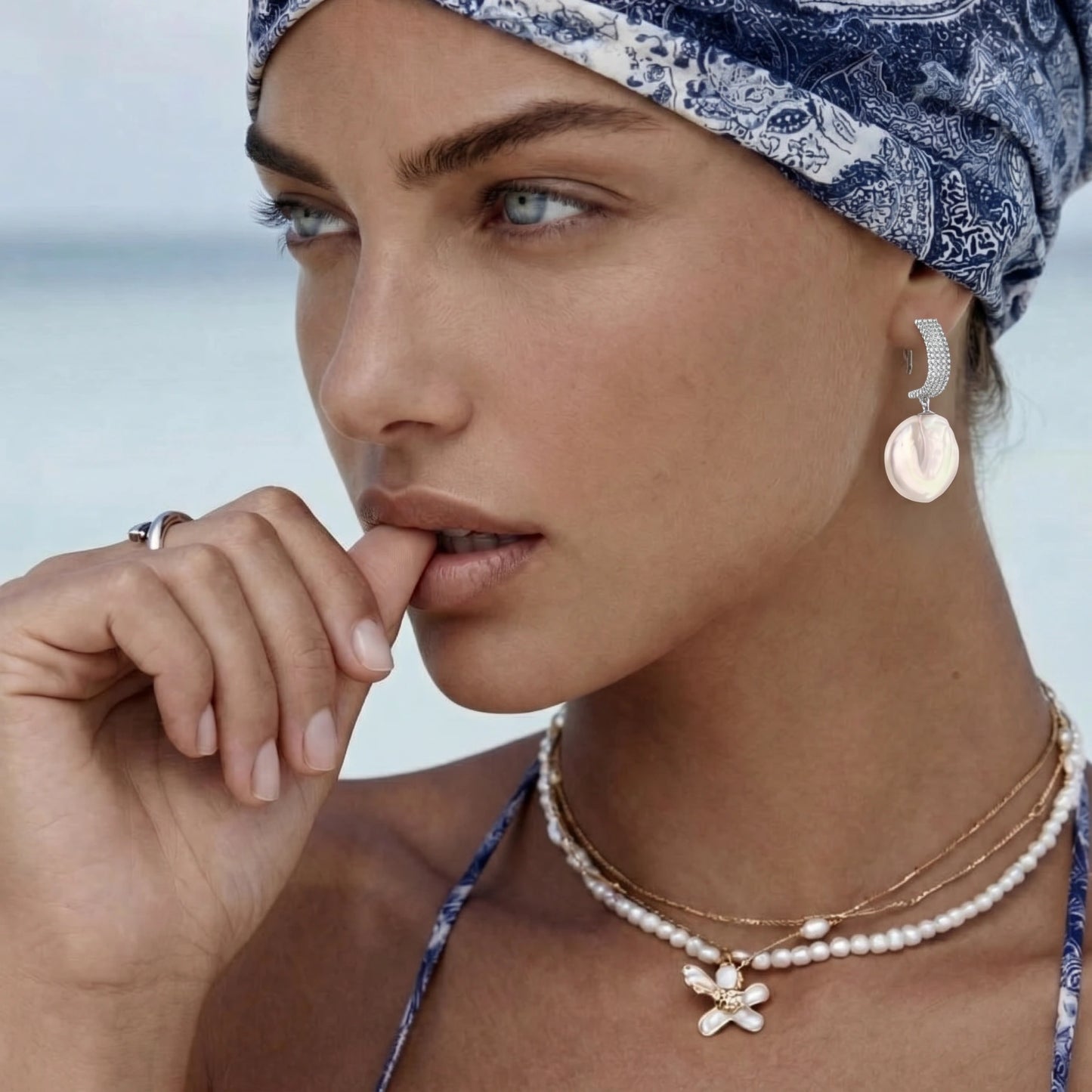 Annabel Lee Baroque Pearl Drop Earrings by Angelus Noctra