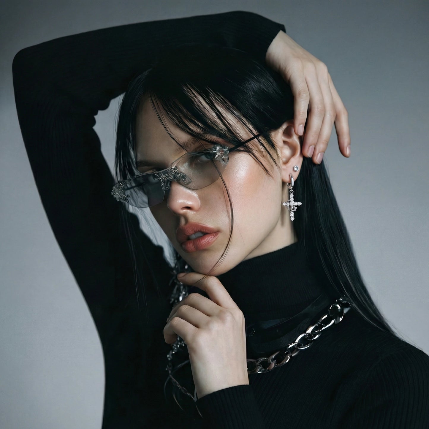Juliet Divine Cross Drops by Angelus Noctra