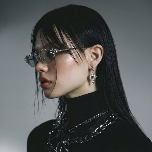 AngelHeart Noir Winged Earrings by Angelus Noctra