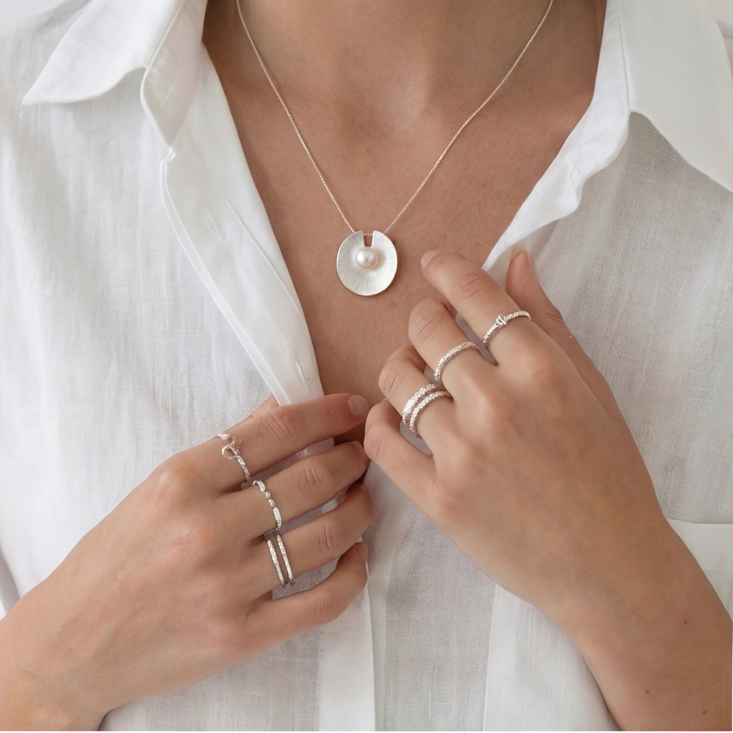 Luna Pearl Pendant by Angelus Noctra