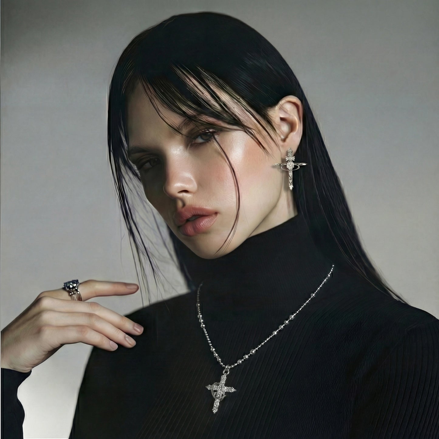 Ulalume Celestial Orbit Statement Earrings by Angelus Noctra