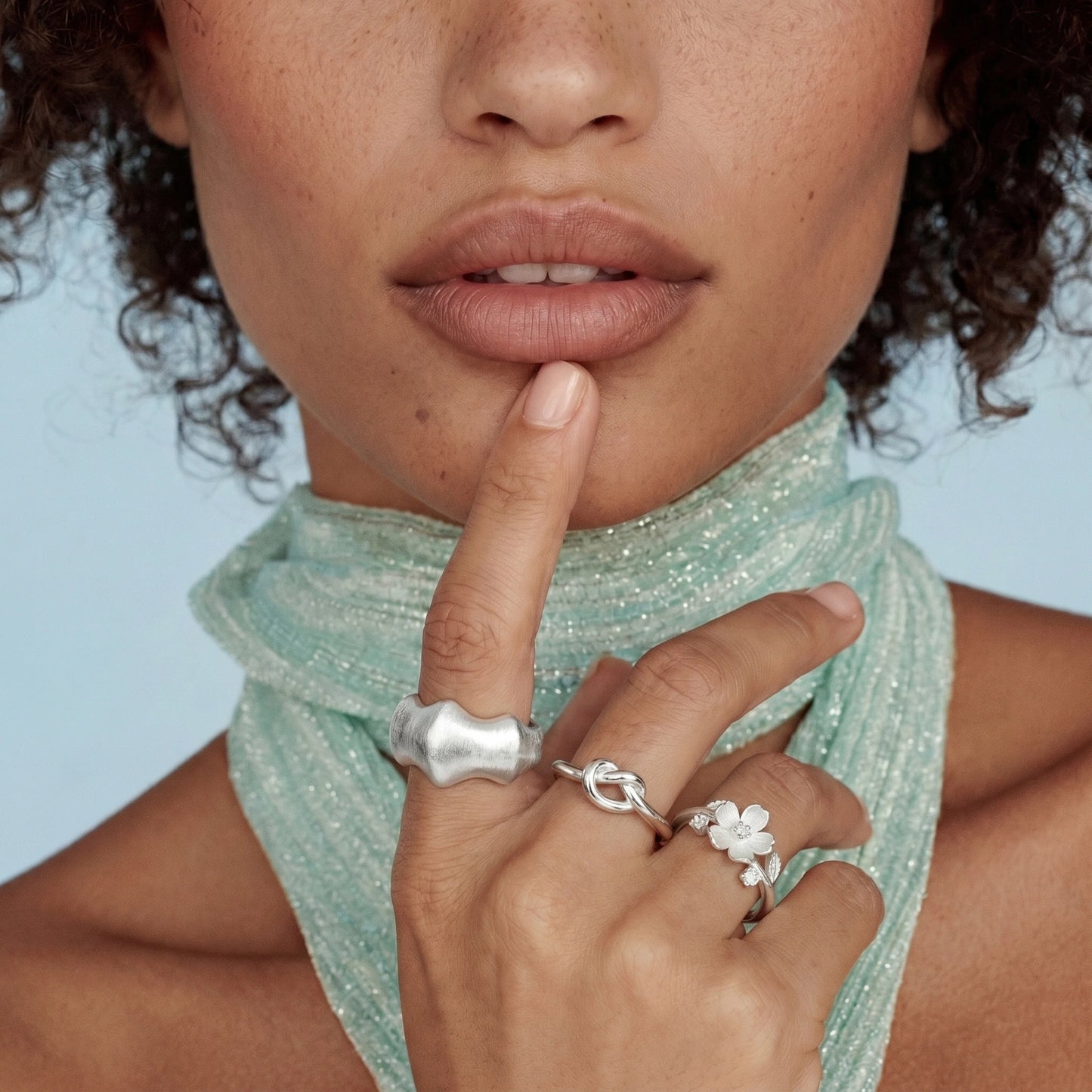 Ophelia Liquid Silver Statement Ring by Angelus Noctra