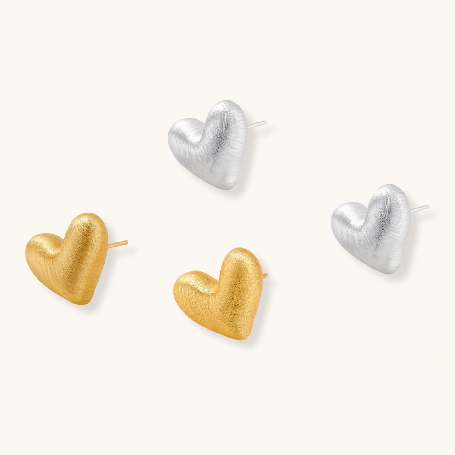 Juliet Heart Glow Studs by Angelus Noctra
