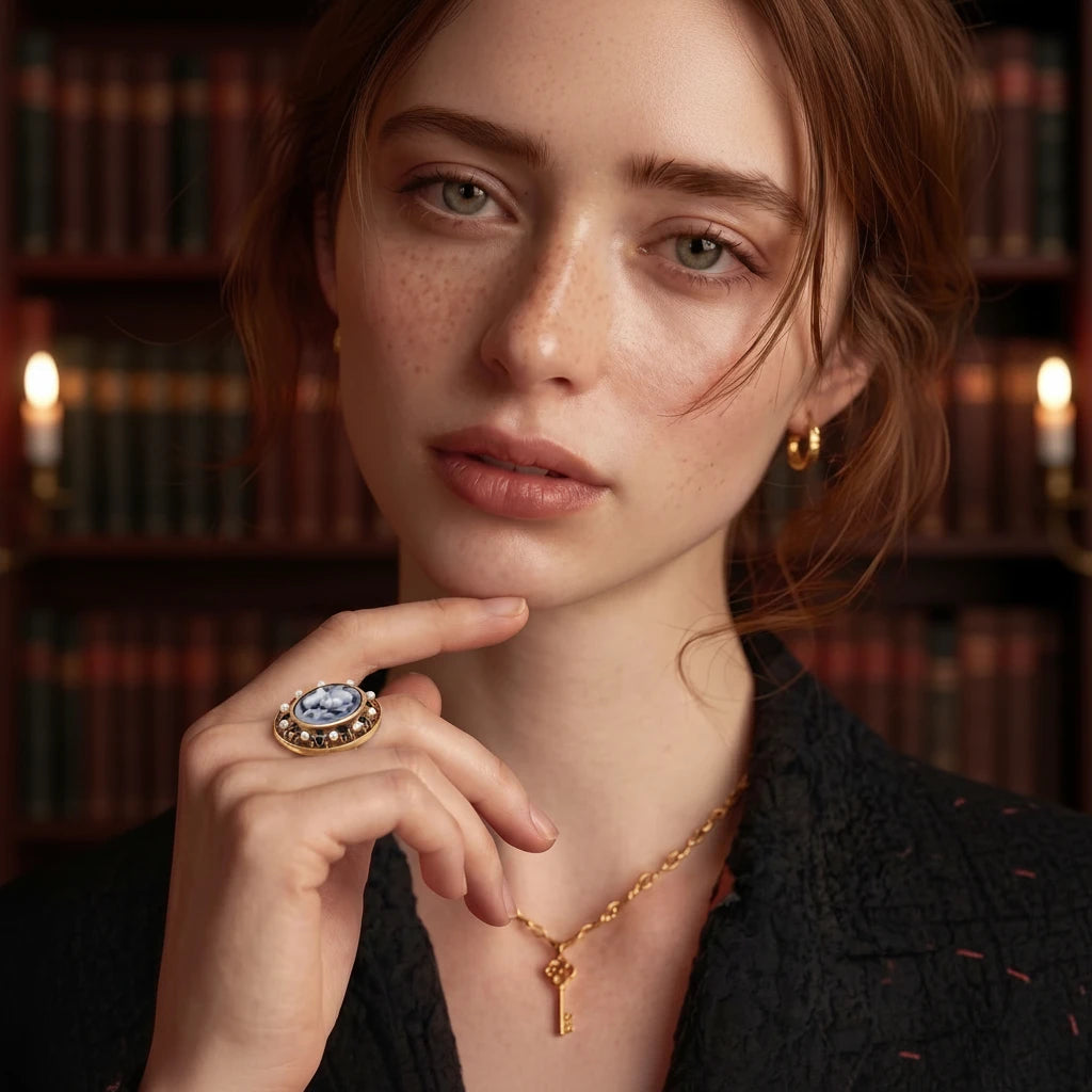 Ligeia Cameo Ring by Angelus Noctra