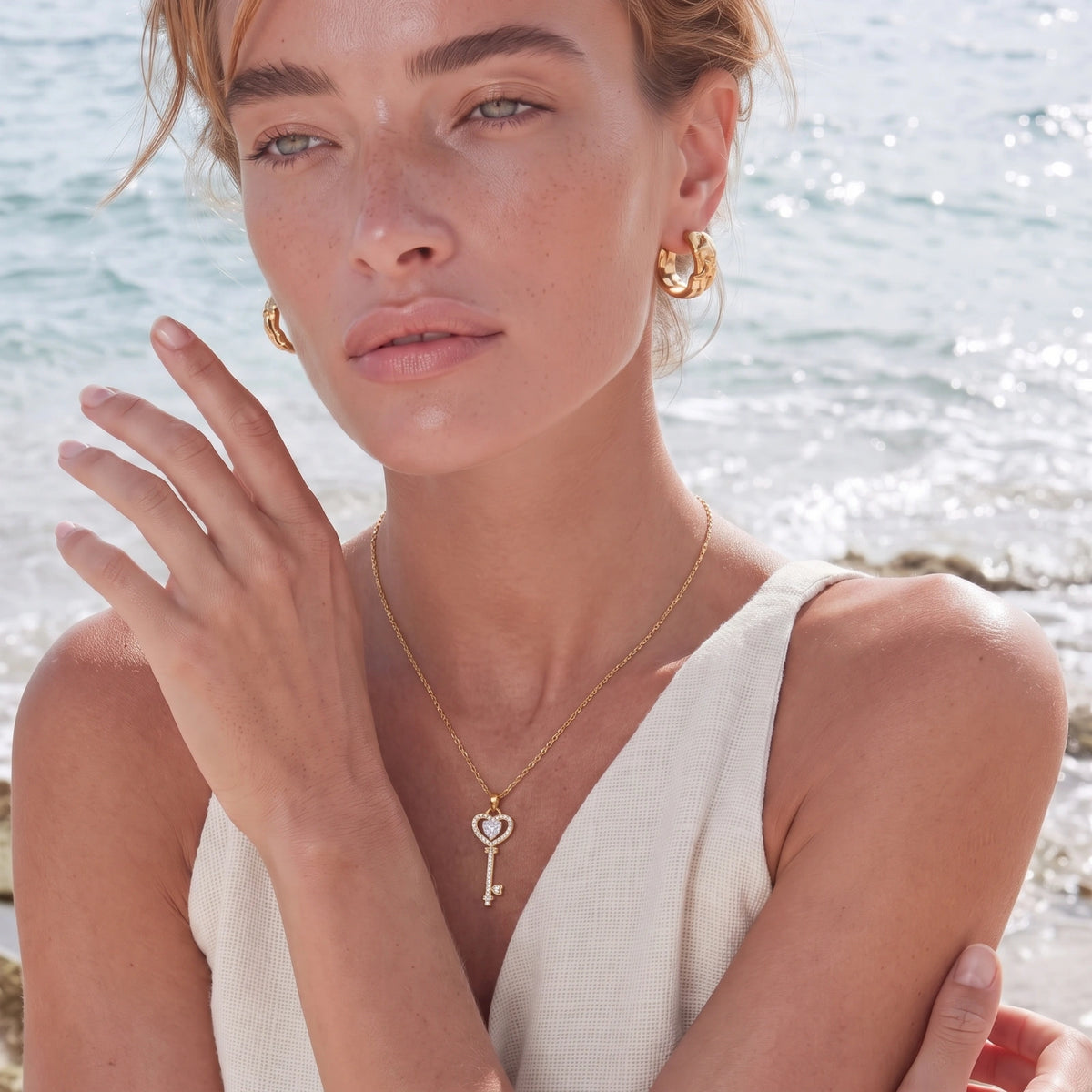 Ophelia Secret Heart Key Necklace by Angelus Noctra