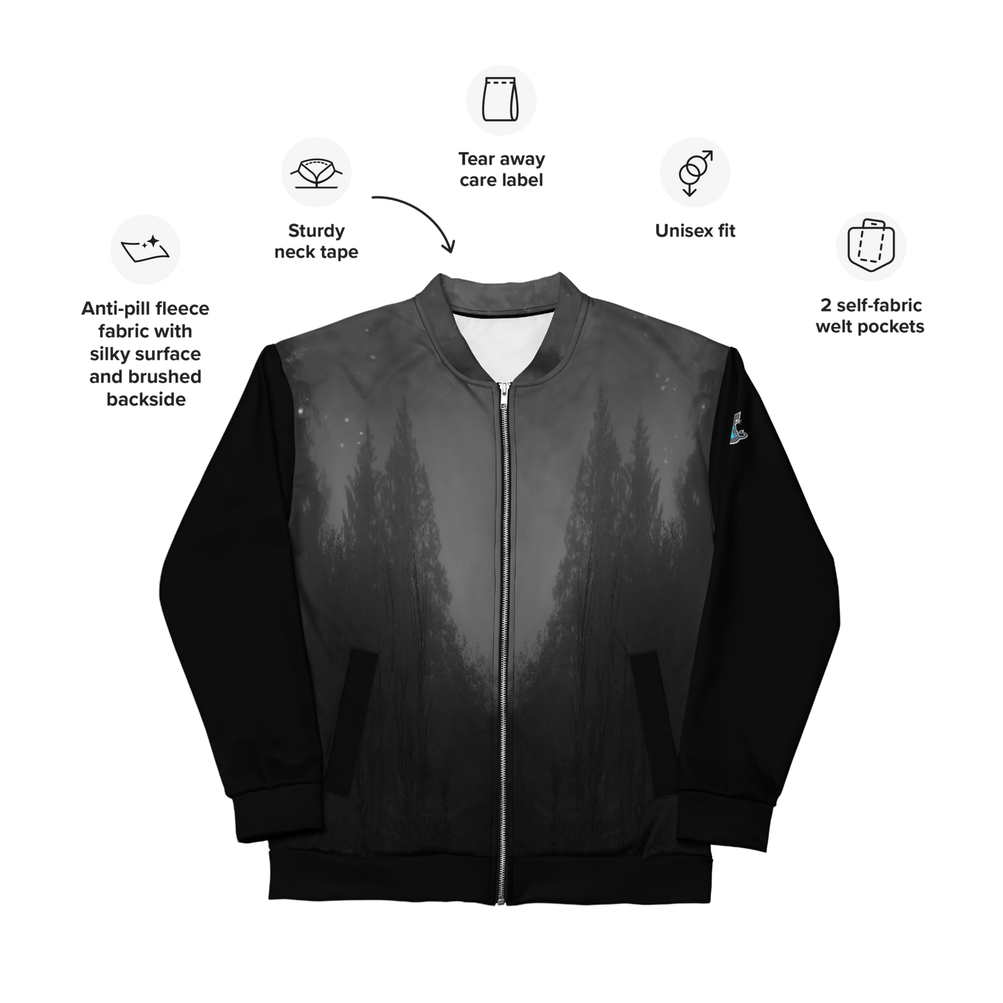 Night's Plutonian Shore Unisex Bomber Jacket